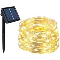 Salcar 100 LEDs Solar Cadena de Luces 10 Metros Guirnalda Luces Exterior de Luz para Navidad- Fiestas- Bodas- Patio…